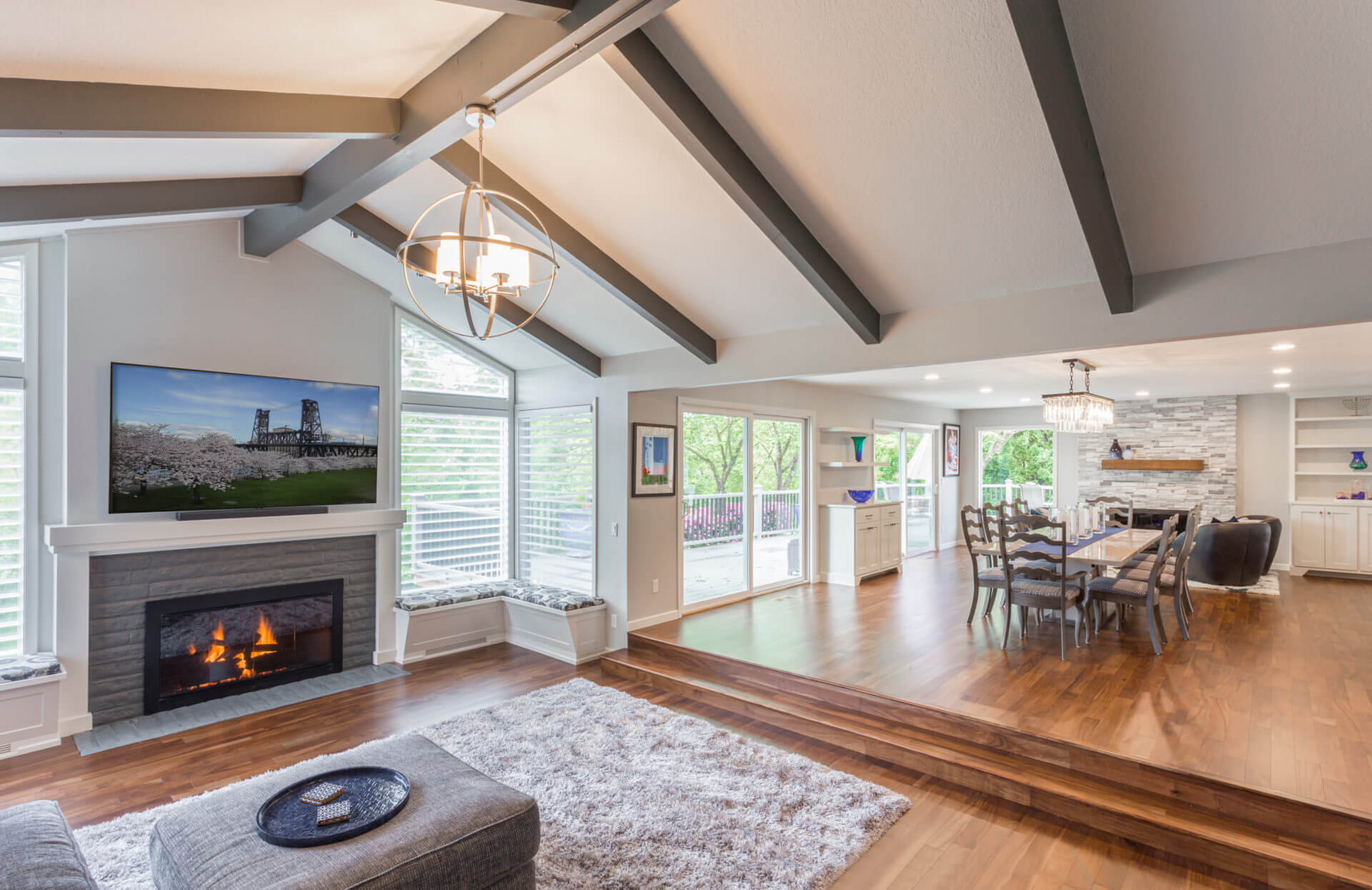 Great Room in Ranch Home Remodel in Portland Oregon